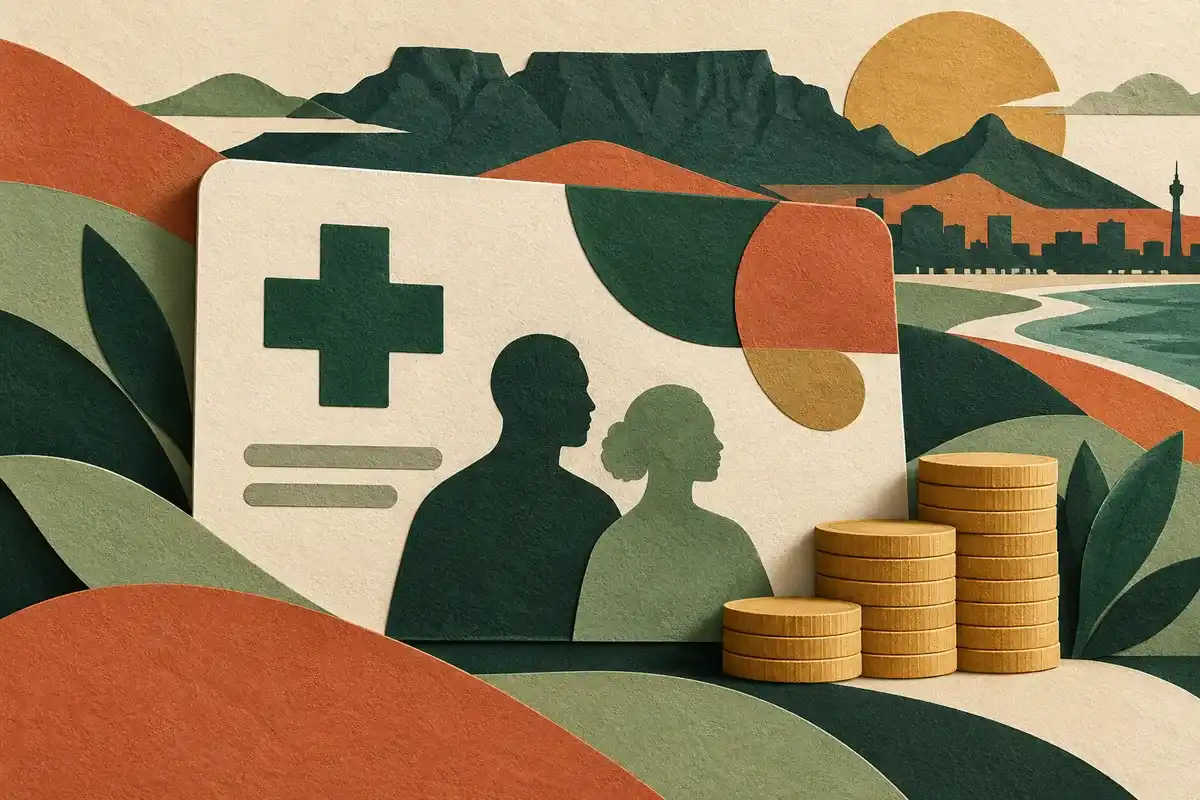 Paper-cut editorial illustration about medical scheme tax records