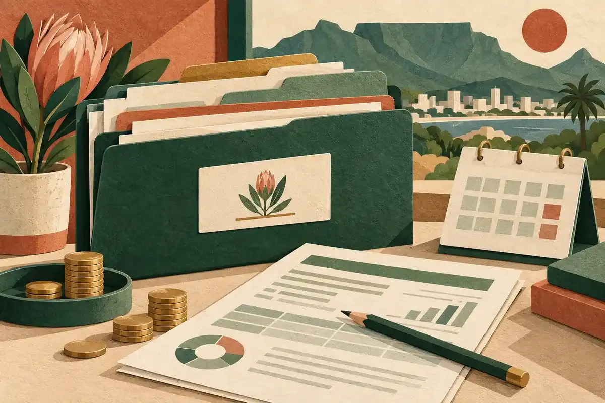Paper-cut editorial illustration about tax and money records