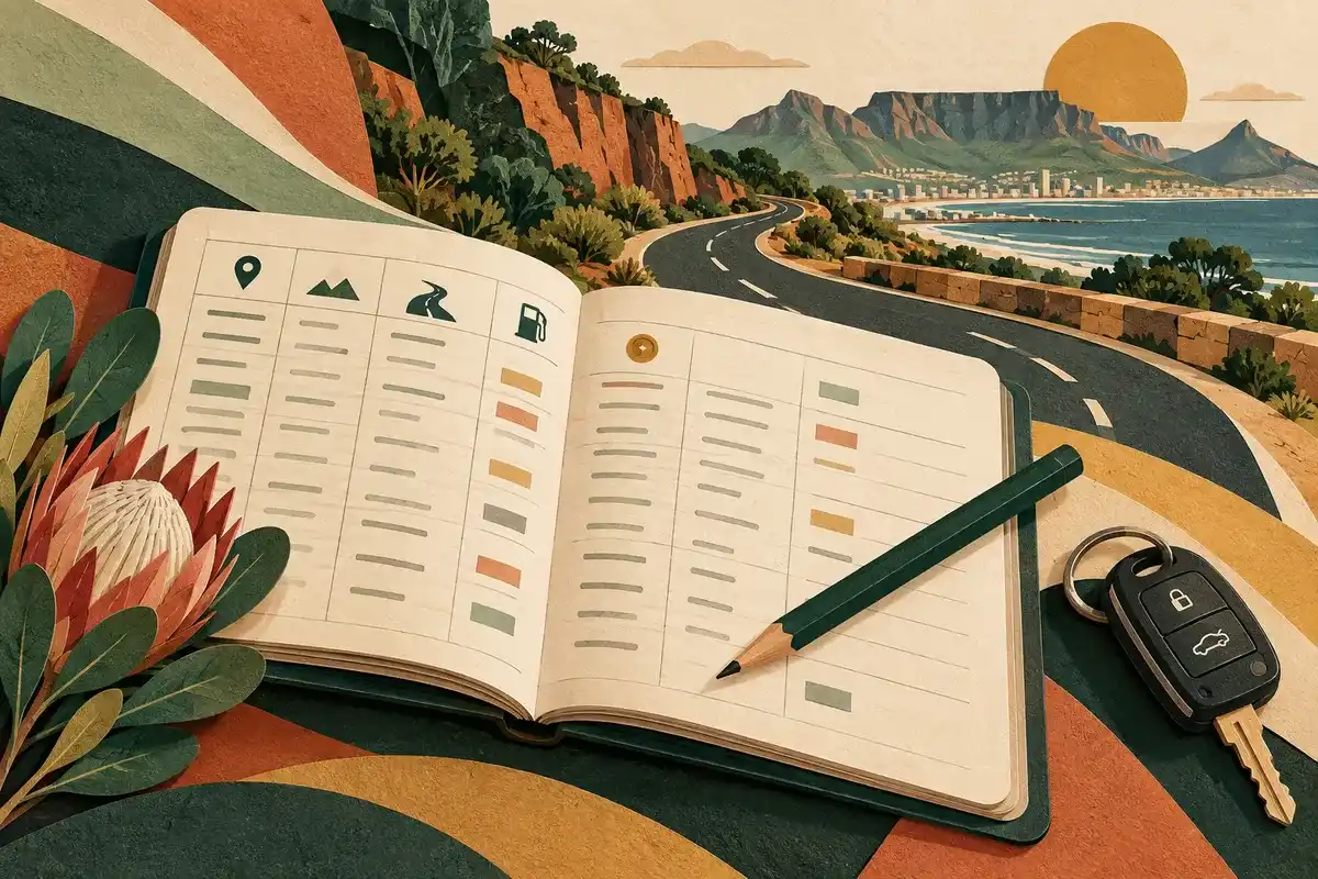 Paper-cut editorial illustration about business travel records